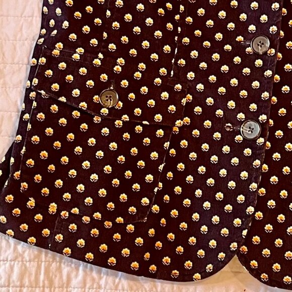 Women's Lands End Corduroy Blazer - Navy Blue & Yellow floral print, size 8 - Picture 4 of 10
